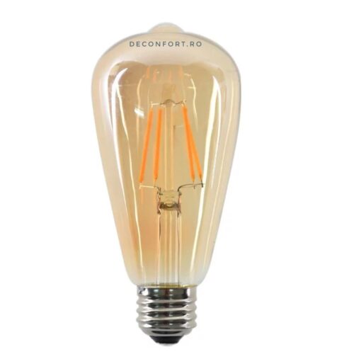 Bec filament incandescent Edison 4w LED dulie e27 lumina calda ST64