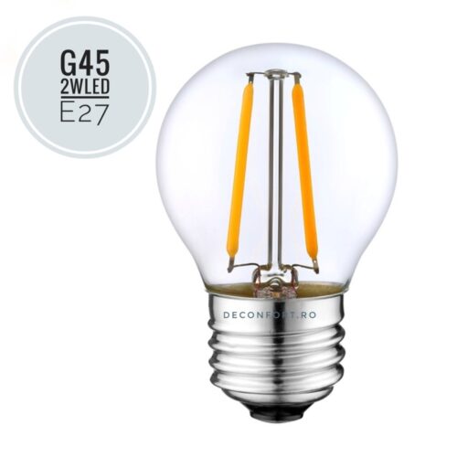 Bec LED filament incandescent Edison 4w dulie e27 lumina calda G45