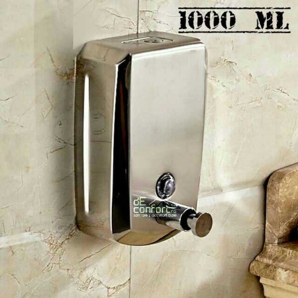 Dispenser detergent lichid 1000ml satinat capacitate mare inchidere cheie